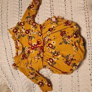 Ruffle Butts K monogram onesie